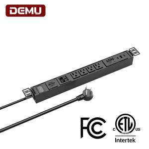 Server Rack PDU 19 inch 1U 6 Way US Socket Power Distribution Unit With LCD Meter